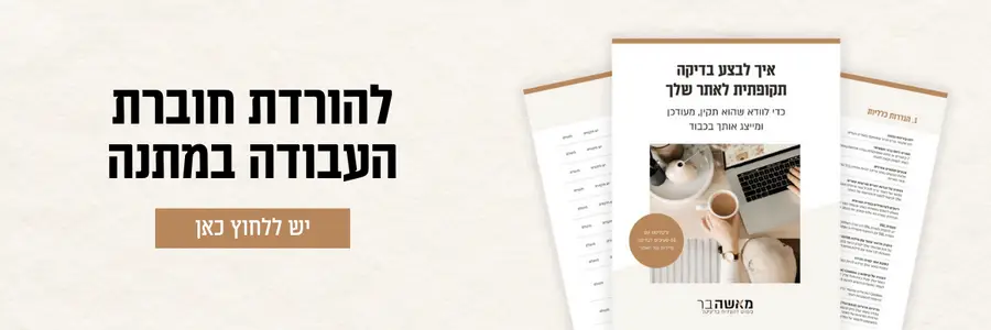 להורדת מדריך בדיקת תקינות אתר