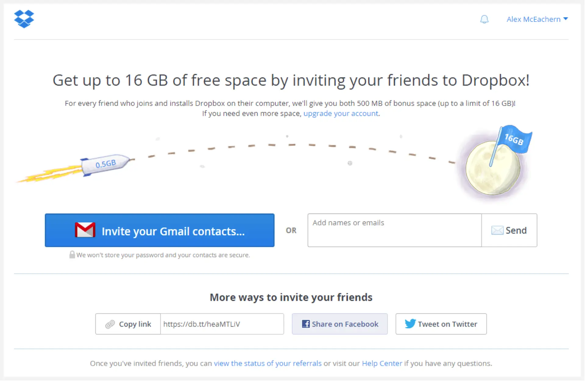 תוכנית השותפים של dropbox מתגמלת לקוחות שמפנים אליה לקוחות חדשים